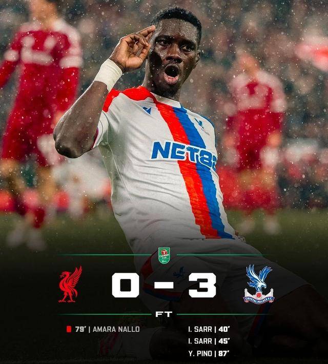 ลิเวอร์พูลตกรอบด้วยสกอร์ 0-3! ความพ่ายแพ้อย่างน่าอับอายต่อคริสตัล พาเลซ! แพ้เป็นครั้งที่สามติดต่อกัน โดยแพ้หกจากเจ็ดนัดล่าสุด และต้องเจอกับเรอัล มาดริดและแมนเชสเตอร์ ซิตี้ในเดือนพฤศจิกายนที่กำลังจะมาถึง