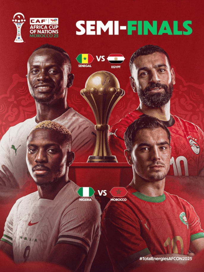 ทีมรองชนะเลิศแอฟริกาคัพออฟเนชันส์ได้รับการยืนยันแล้ว! โอซิมเฮนนำทีมซูเปอร์อีเกิลส์; ประตูและแอสซิสต์ของซาลาห์จมช้างนิجيرีอาเข้าสู่รอบชิงชนะเลิศ